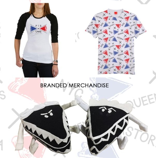 Pie vs Cake branded apparel and illustrated merchandise